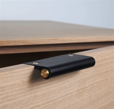 leather and steel cabinet pull|modern leather drawer pulls.